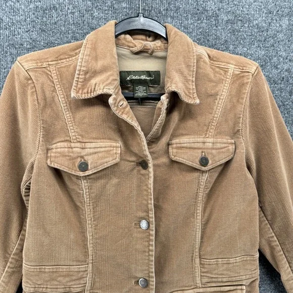 Eddie‎ Bauer Corduroy Jacket Womens S Brown Button Up Barn Farm Western Cottage - Picture 2 of 8